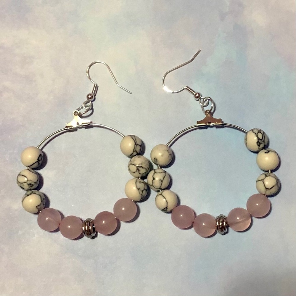 Twin Pinks Crystal Earrings